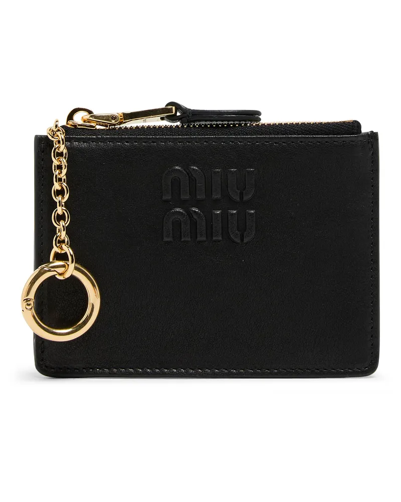Miu Miu Kartenetui aus Leder Black
