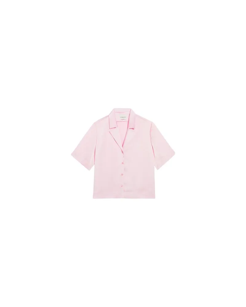 Claudie Pierlot Fließende, kurzärmelige Hemdbluse Pink