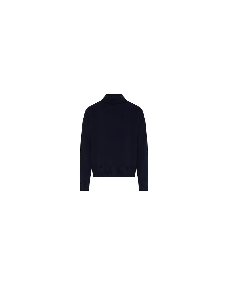 AMI Paris Rollkragenpullover Ami de Cœur Navy