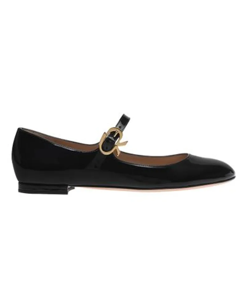 Gianvito Rossi Ballerinas Mary Ribbon 05 Black