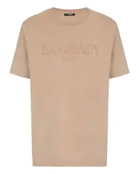 Balmain Weit geschnittenes T-Shirt mit Stickerei Balmain Vintage Beige