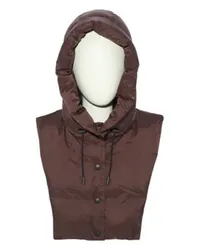 Yves Salomon Kapuzen-Daunenjacke mit Plastron Brown