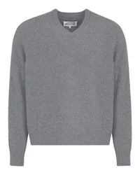 Maison Margiela Pullover mit V-Ausschnitt Grey