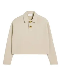 AMI Paris Langärmeliges Poloshirt Beige