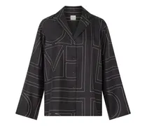 Pyjama-Top aus Seide mit Monogramm
