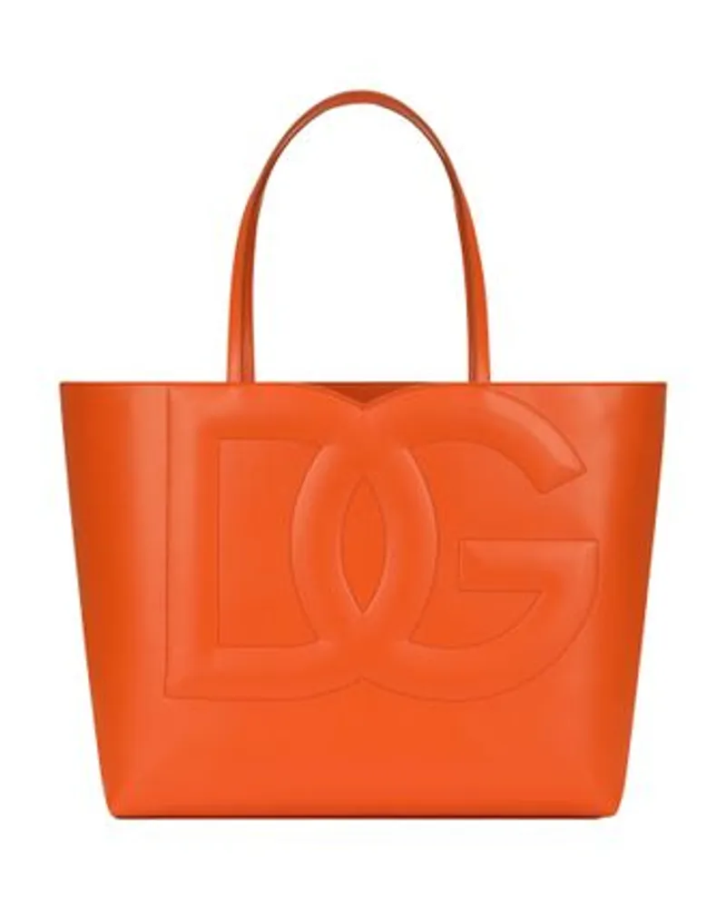 Dolce & Gabbana Mittelgroßer Shopper mit DG-Logo Orange