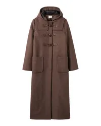 Claudie Pierlot Langer brauner Mantel Kapuze Brown