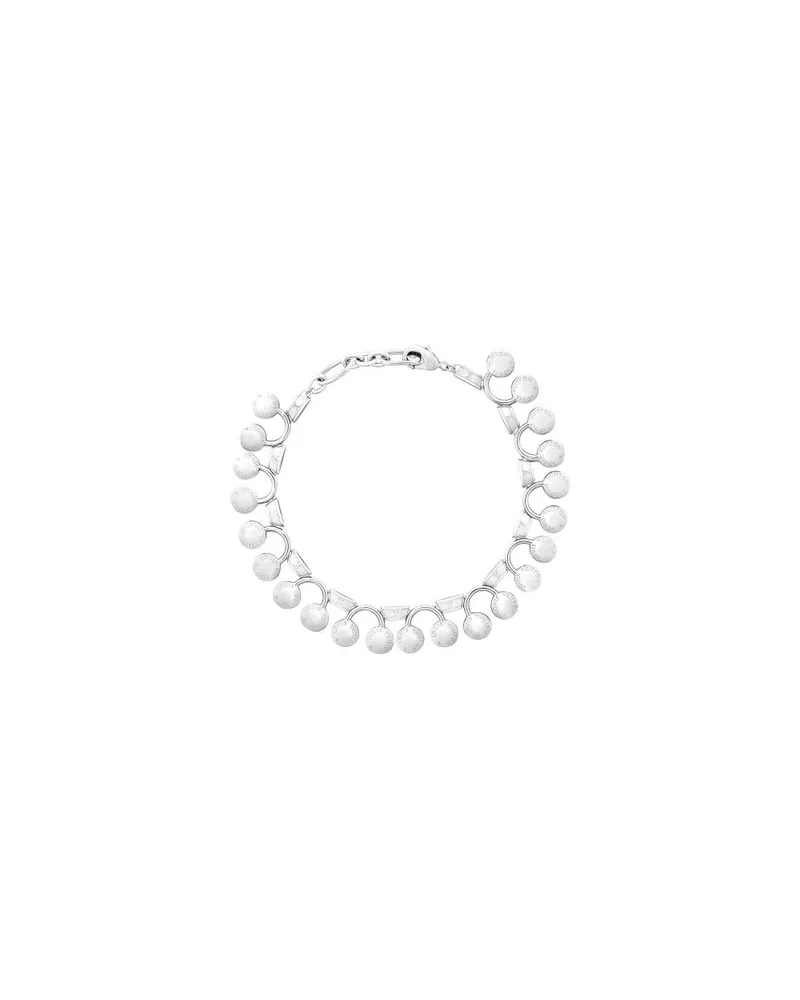 Bottega Veneta Rock Intrecciato Metallic aus lammleder Silver