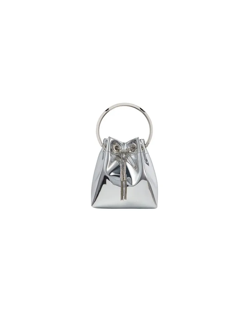 Bottega Veneta Rock Intrecciato Metallic aus lammleder Silver