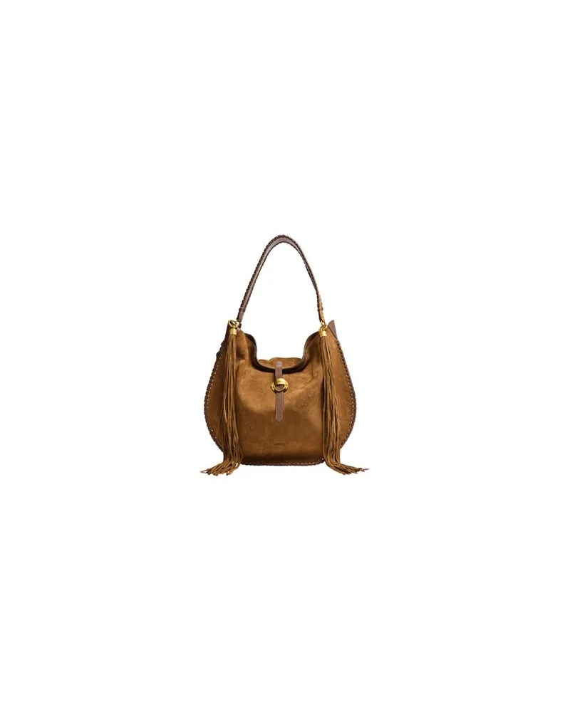 Isabel Marant Weiche Folk-Schultertasche Oskan Metallized
