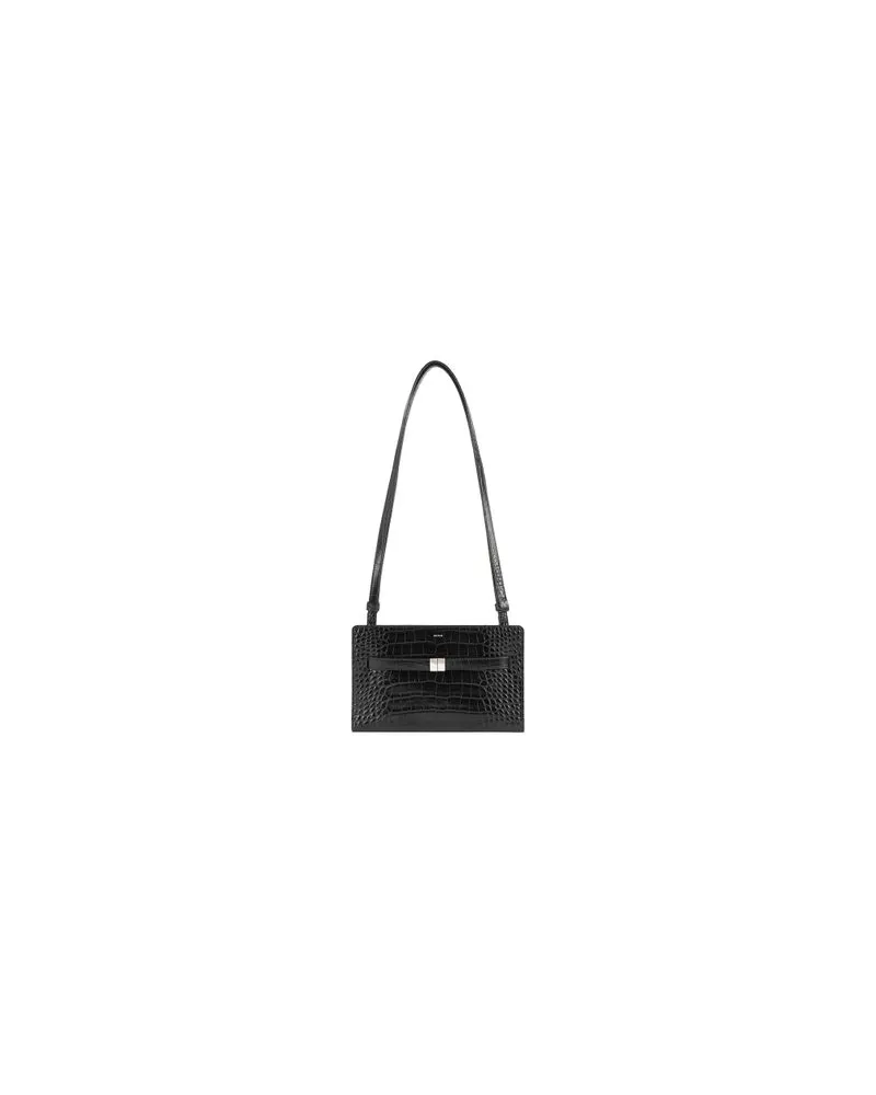 Bottega Veneta Lässiges Hemd aus Intrecciato-Leder Black