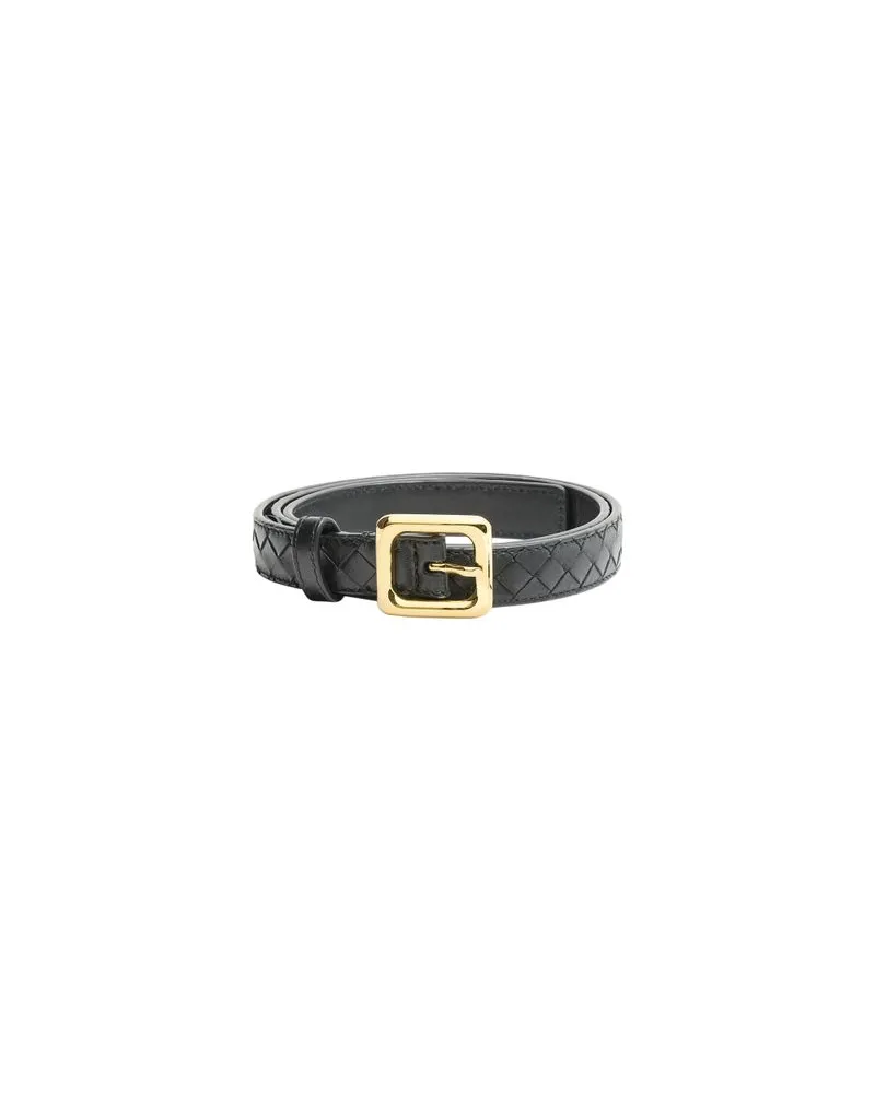 Bottega Veneta Lässiges Hemd aus Intrecciato-Leder Black