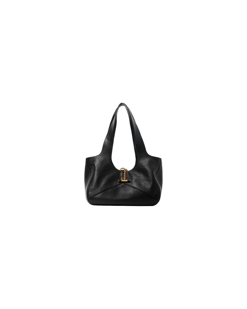 Bottega Veneta Lässiges Hemd aus Intrecciato-Leder Black