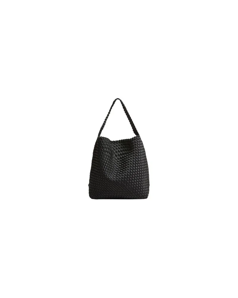 Bottega Veneta Lässiges Hemd aus Intrecciato-Leder Black