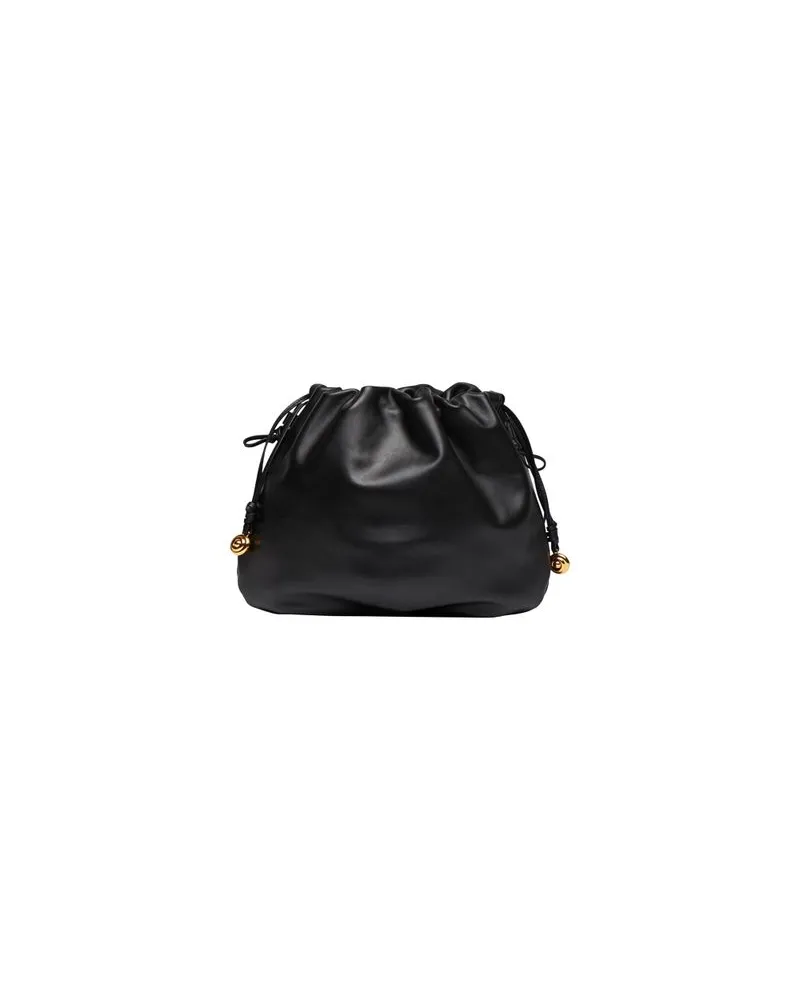 Bottega Veneta Lässiges Hemd aus Intrecciato-Leder Black