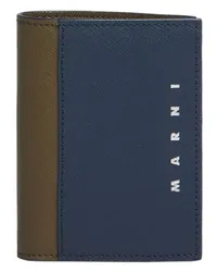 Marni Saffiano Doppel-Brieftasche Blue