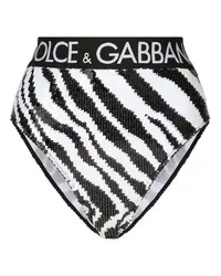 Dolce & Gabbana Slip mit Zebra-Print und Pailletten Multicolor