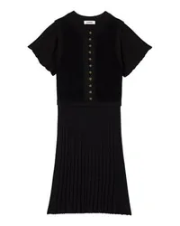 Sandro Plissiertes Strickkleid Black