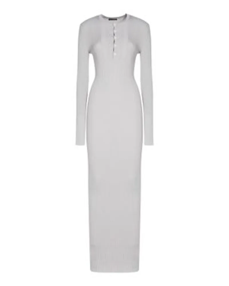 Ann Demeulemeester Degradiertes Rippenkleid Enza serafin White