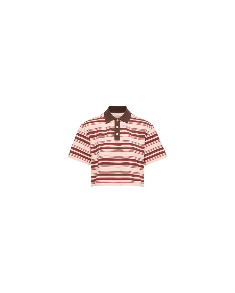 Moncler Gestreiftes Polohemd Red