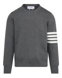 Thom Browne Baumwollpullover Bar mit Milano-Stich Grey