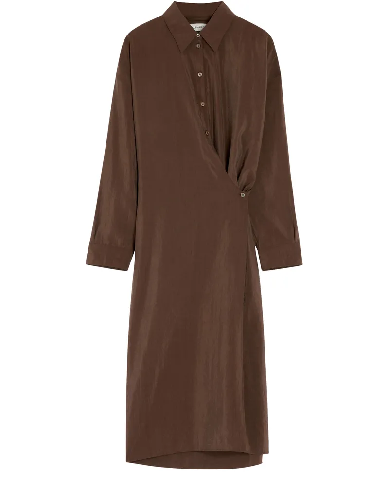 Christophe Lemaire Verschlungenes Hemdkleid mit geradem Kragen 