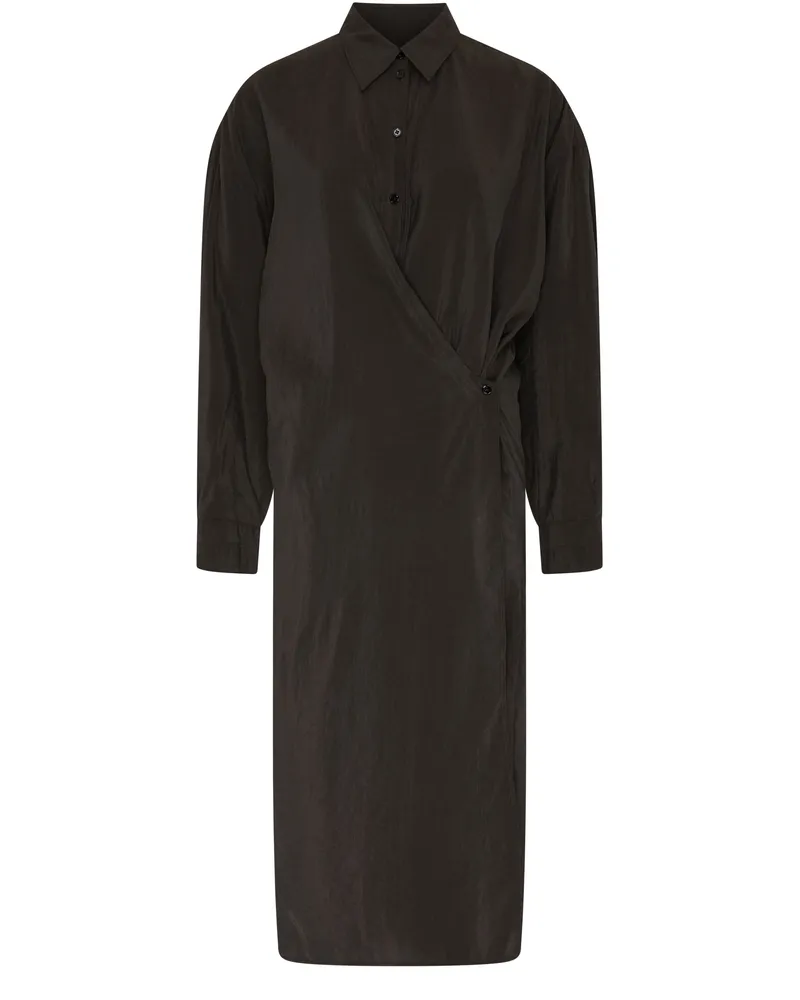 Christophe Lemaire Verschlungenes Hemdkleid mit geradem Kragen 