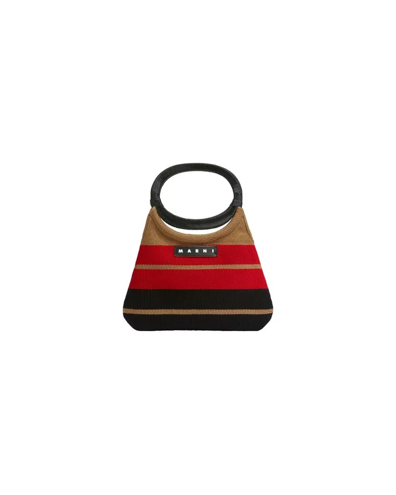 Marni Marni Market Gestreifte Tasche Boat Brown