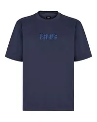 Fendi T-Shirt mit Rundhalsausschnitt Blue