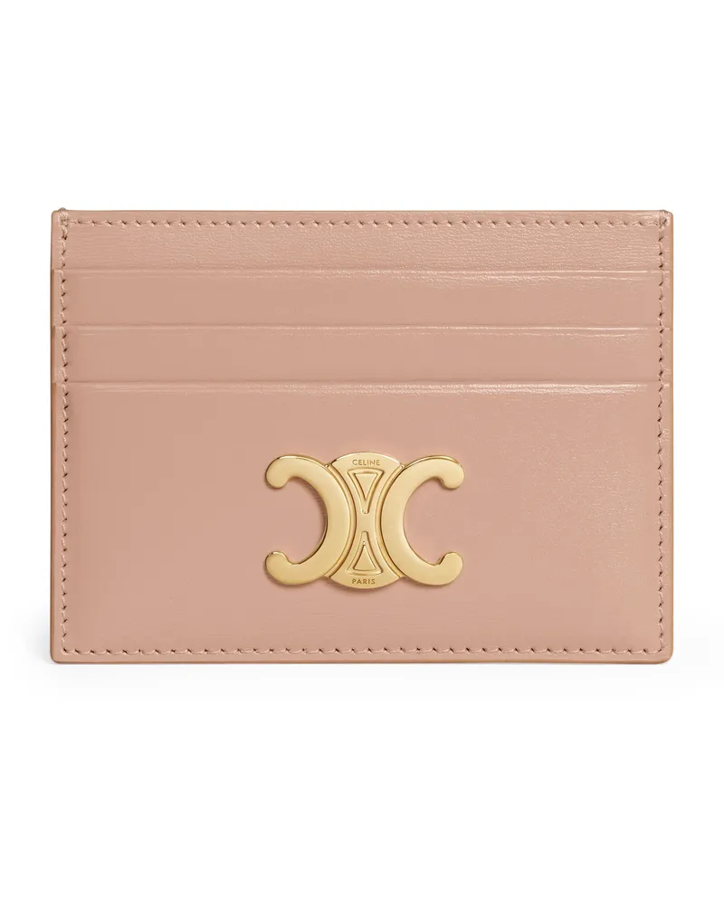 Celine Triomphe card holder aus glänzendem kalbsleder Beige