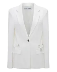 J.W.Anderson Einreihiger Blazer mit Gurt und Vorhängeschloss White