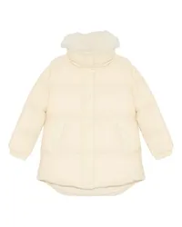 Yves Salomon Daunenjacke mit Lammfellbesatz White