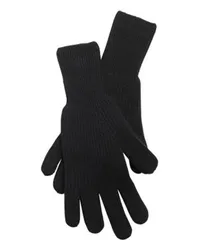 Barrie Gerippte Kaschmir-Handschuhe Black