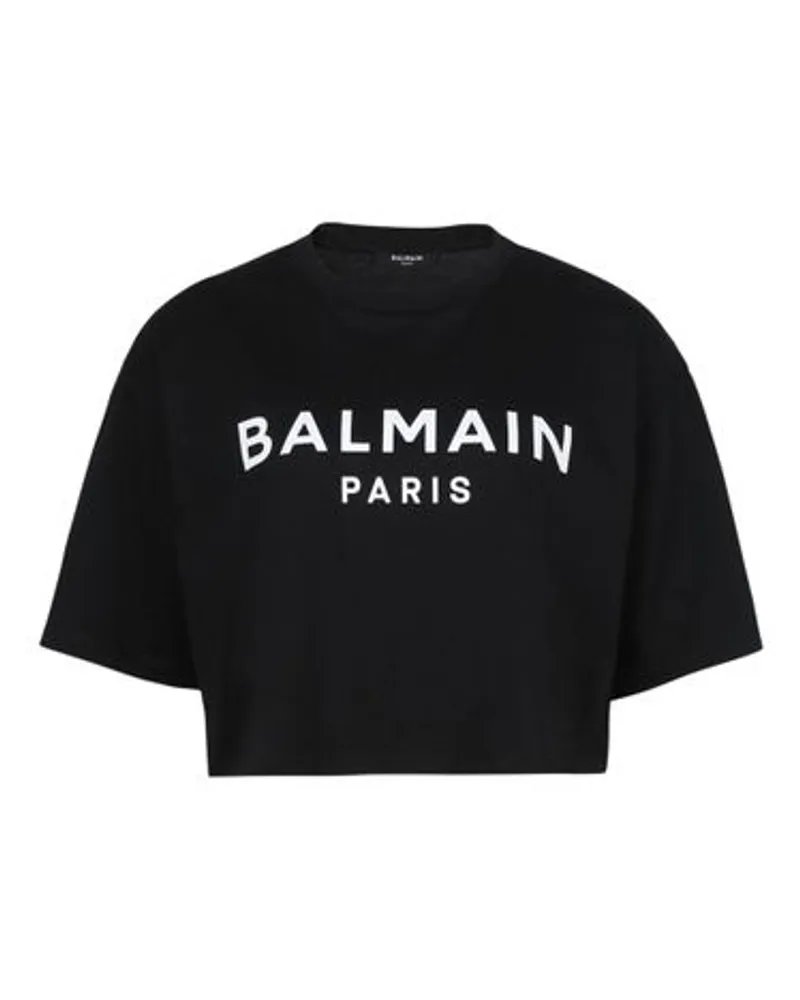 Balmain Crop-T-Shirt Black