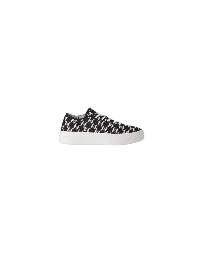 Karl Lagerfeld KL Monogram Konvert Sneakers in Strick-Optik Black