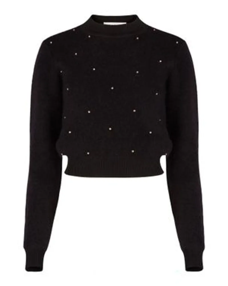 Nina Ricci Mohairpullover mit goldfarbenen Nieten Black