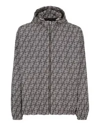 Fendi Windjacke mit Kapuze und Kordelzug Grey