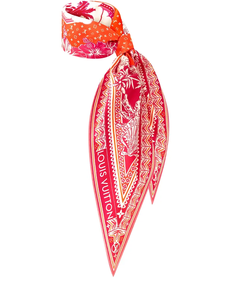 Louis Vuitton LV Ocean rautenförmiger Schal aus Seide Pink