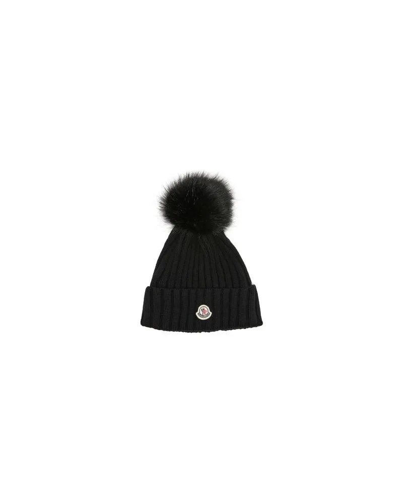 Moncler Beanie with logo Black