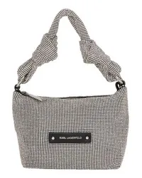 Karl Lagerfeld K/Evening Schultertasche mit Kristallen Silver