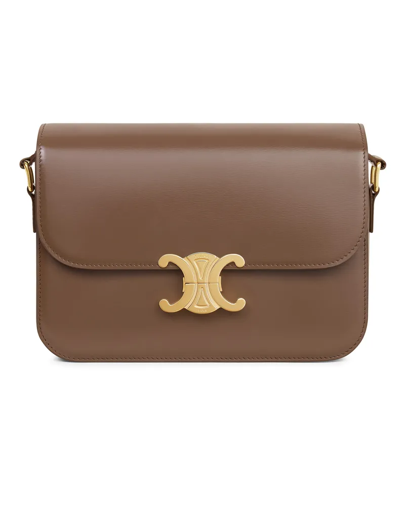 Celine Mittelgroße Triomphe Tasche aus glänzendem Kalbsleder 