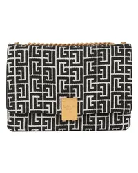 Balmain 1945 Soft Bag mit Jacquard-Monogramm Black