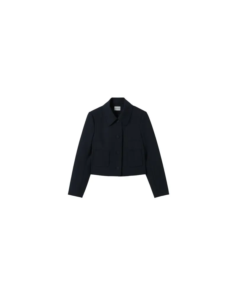 Claudie Pierlot Schwarze Wollmischung Boxjacke Black