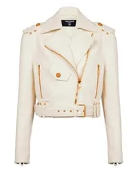 Balmain Bikerjacke Beige