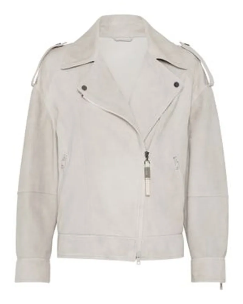 Brunello Cucinelli Bikerjacke Beige