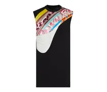 Gerade geschnittenes Kleid mit plissiertem Einsatz