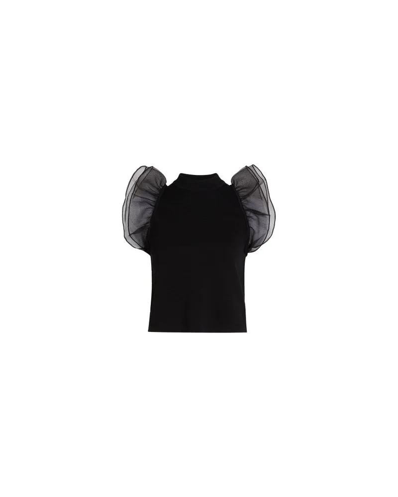 Karl Lagerfeld Top Mit PuffäRmeln Black