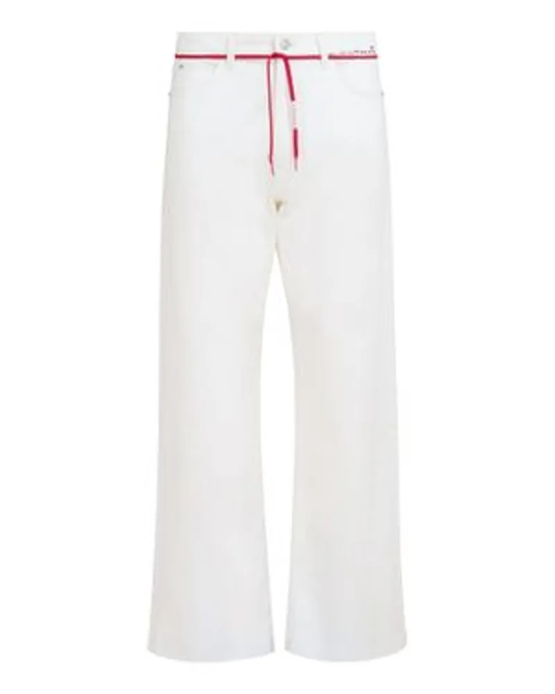 Marni Hose mit Marni-Flickenlogo White