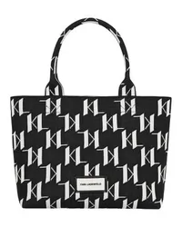 Karl Lagerfeld Mittelgroße gestrickte Tote Bag mit K/Monogramm Black