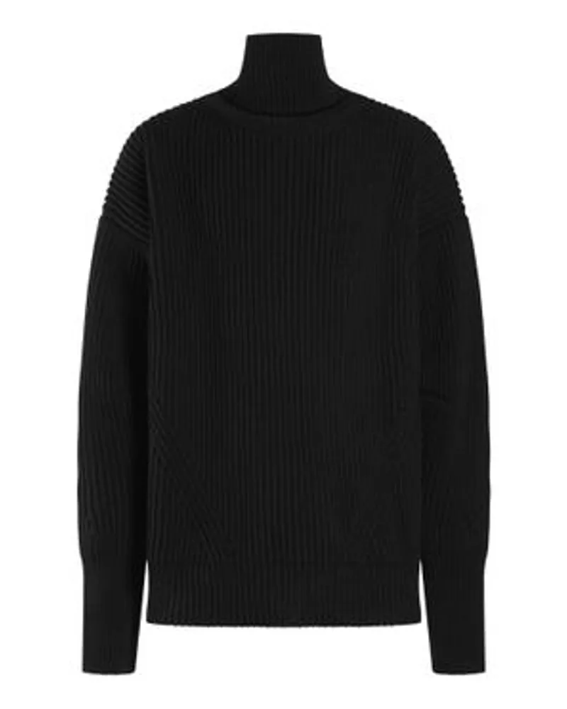 Ann Demeulemeester Oversize-Pullover Geirnart mit hohem Kragen Black